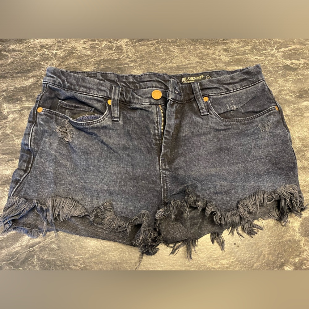 BLANKNYC High-Rise Distressed Denim Shorts